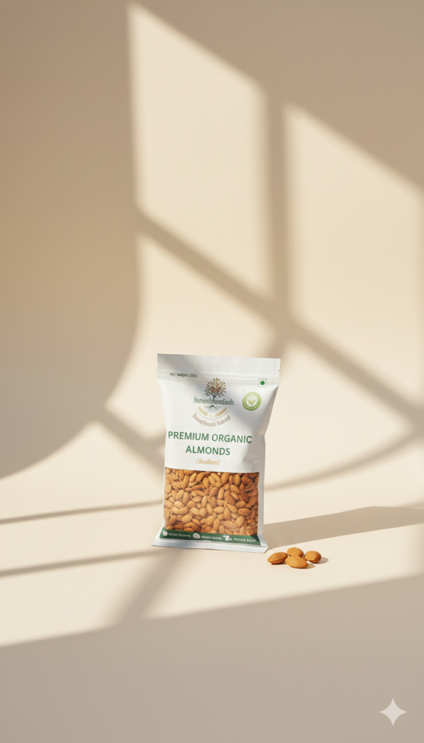 Premium California Organic Almonds (Badam) - Crunchy & Nutritious