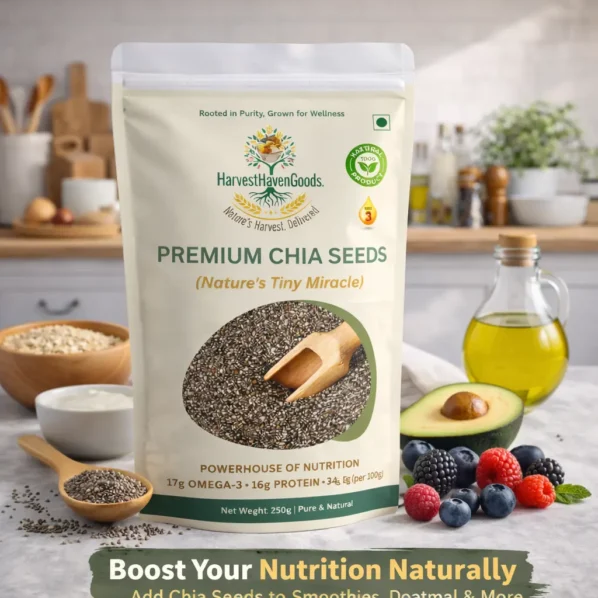 HarvestHavenGoods chia seeds pudding healthy breakfast rich in protein fiber and omega 3