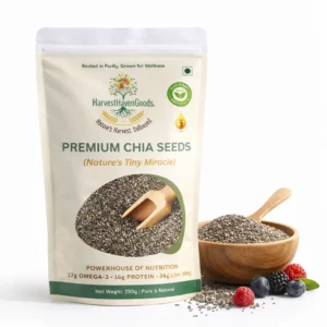 HarvestHavenGoods premium chia seeds pack rich in omega 3 protein and fiber pure and natural superfood