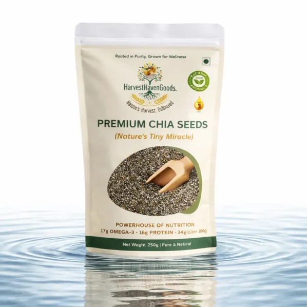HarvestHavenGoods premium chia seeds pure natural omega 3 rich superfood pack