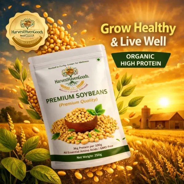 HarvestHavenGoods premium soybeans high protein fiber essential amino acids organic