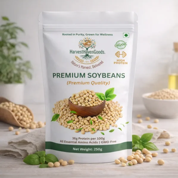 HarvestHavenGoods premium soybeans pack rich in protein organic plant based nutrition