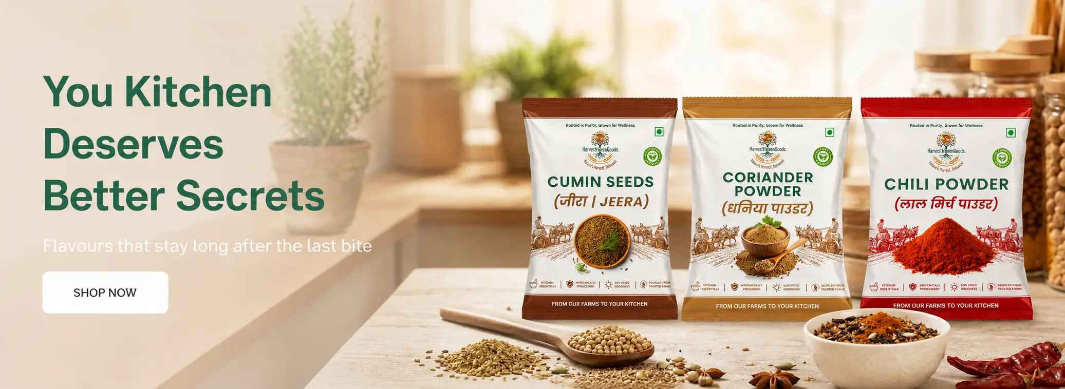 harvesthavengoods chili dhania powder jeera combo